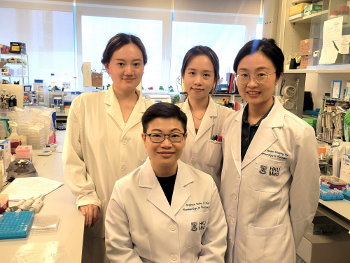 A research team led by Professor Ruby Hoo Lai-chong (front row) discovers Chchd10 as a novel regulator of adipose tissue homeostasis, which helps develop new therapeutic strategies to combat diet-induced obesity.
 